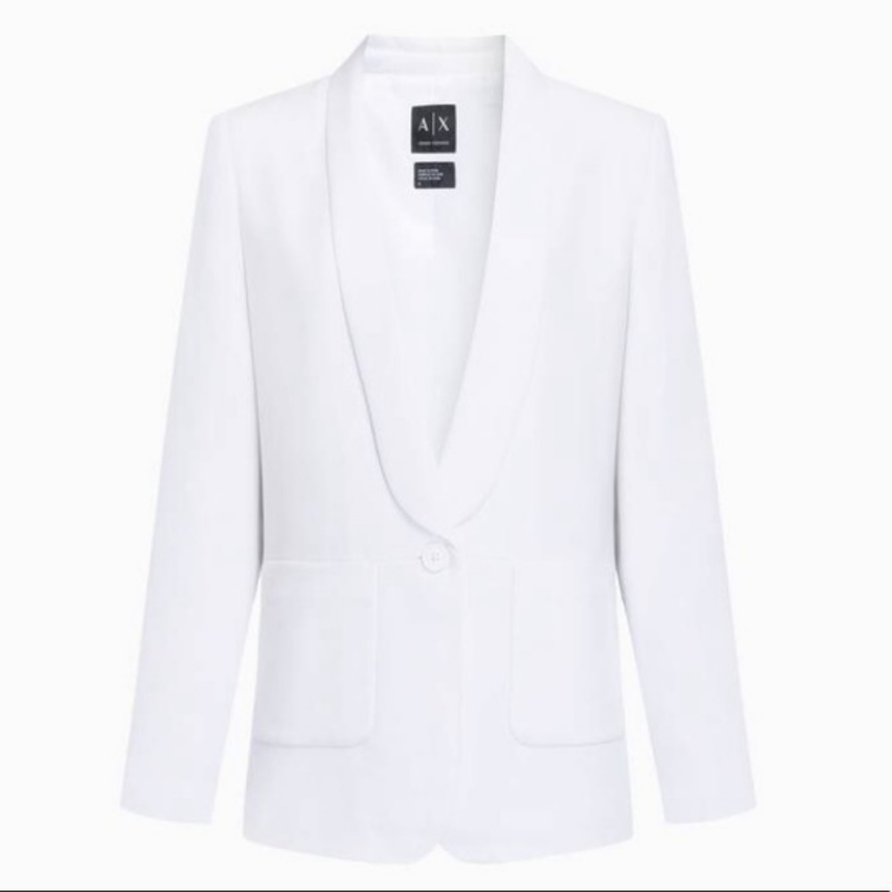 Classic White Blazer Jacket by A/X Armani Exchange
